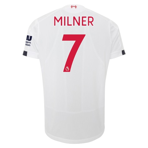 Maillot Football Liverpool NO.7 Milner Exterieur 2019-20 Blanc